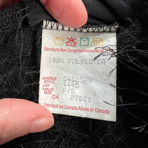 Vintage Eyelash Fringe Halter Top Cropped Going Out Crop Blouse Sexy 90s Y2K - Picture 6 of 8